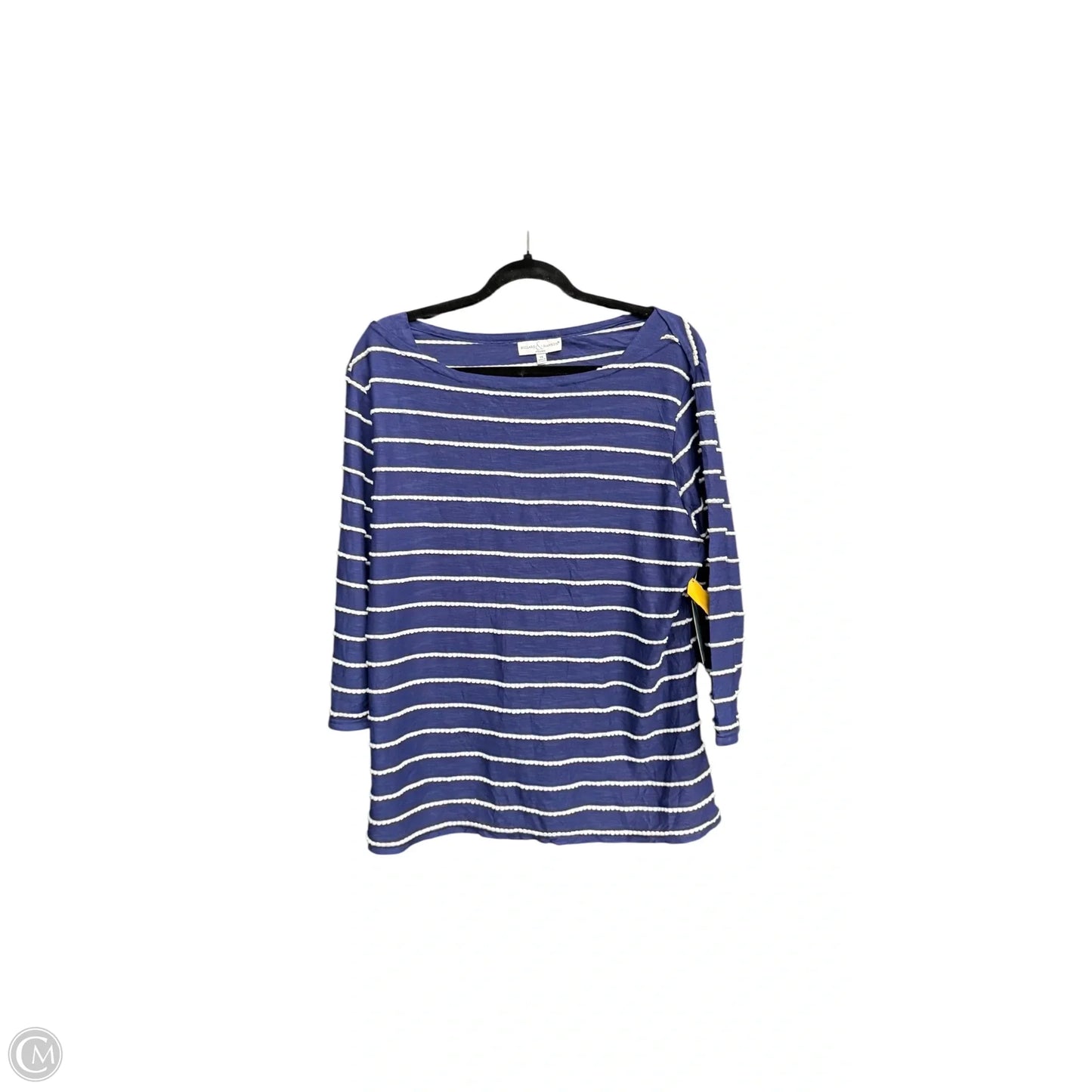 Top Long Sleeve By Hillard And Hanson In Blue & White, Size: Xl