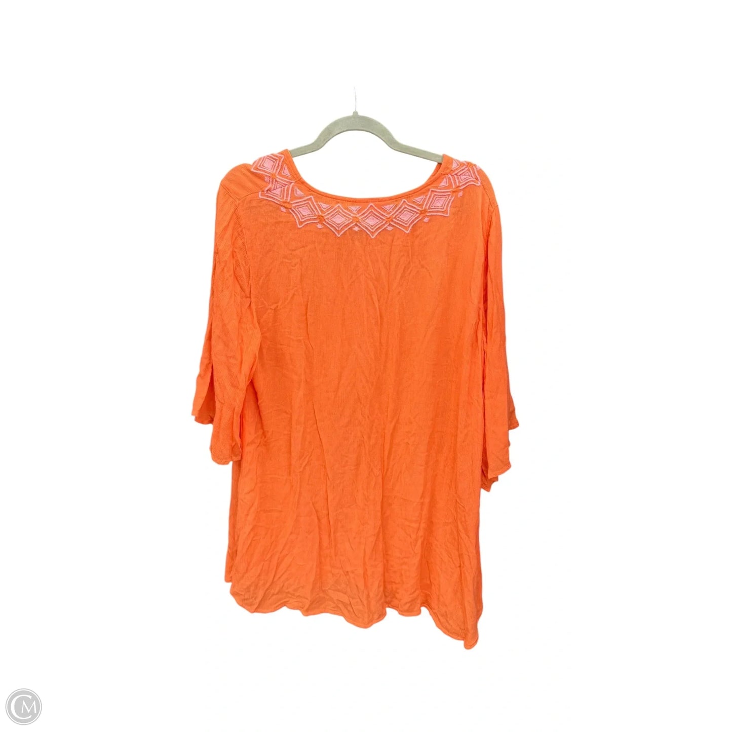Top 3/4 Sleeve Designer By Lilly Pulitzer In Coral, Size: 2x