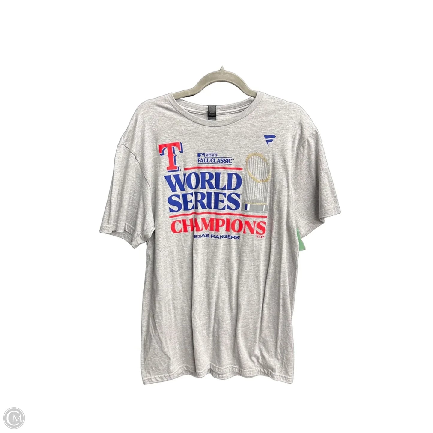 Top Short Sleeve By Fanatics In Grey, Size: L