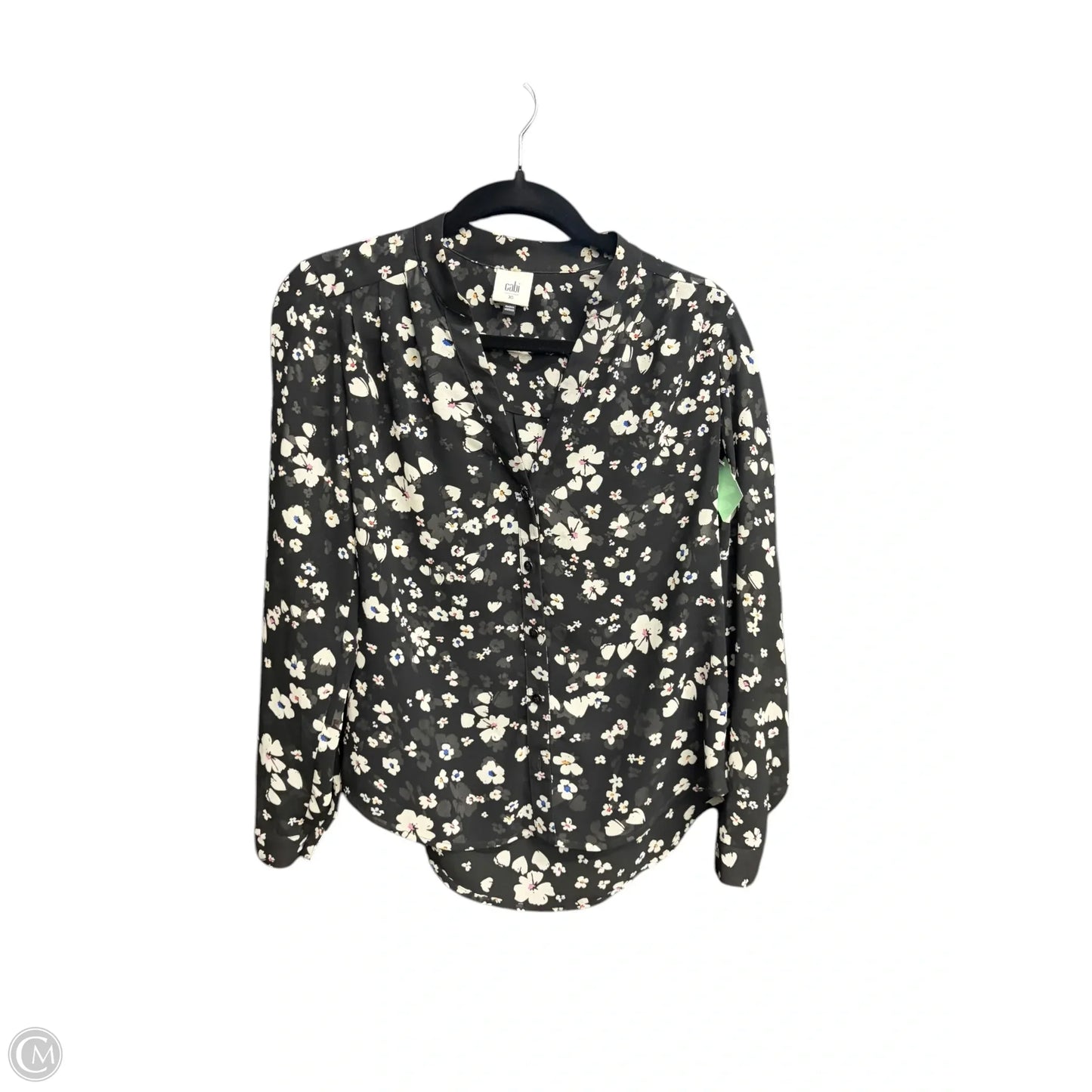 Top Long Sleeve By Cabi In Floral Print, Size: Xs