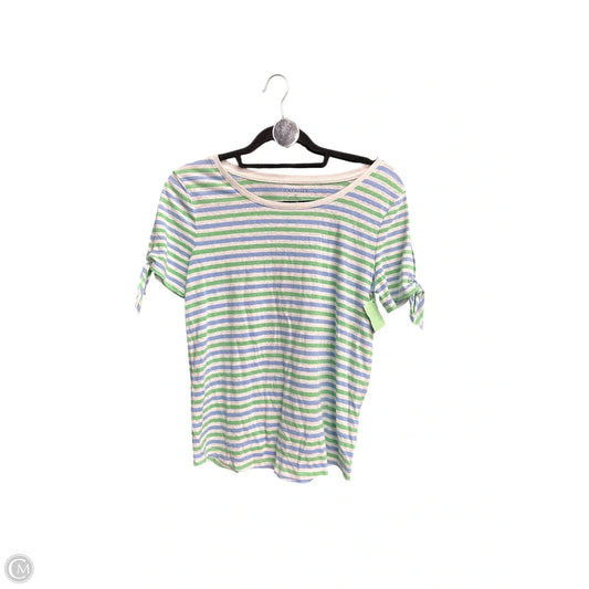 Top Short Sleeve By Talbots In Striped Pattern, Size: S