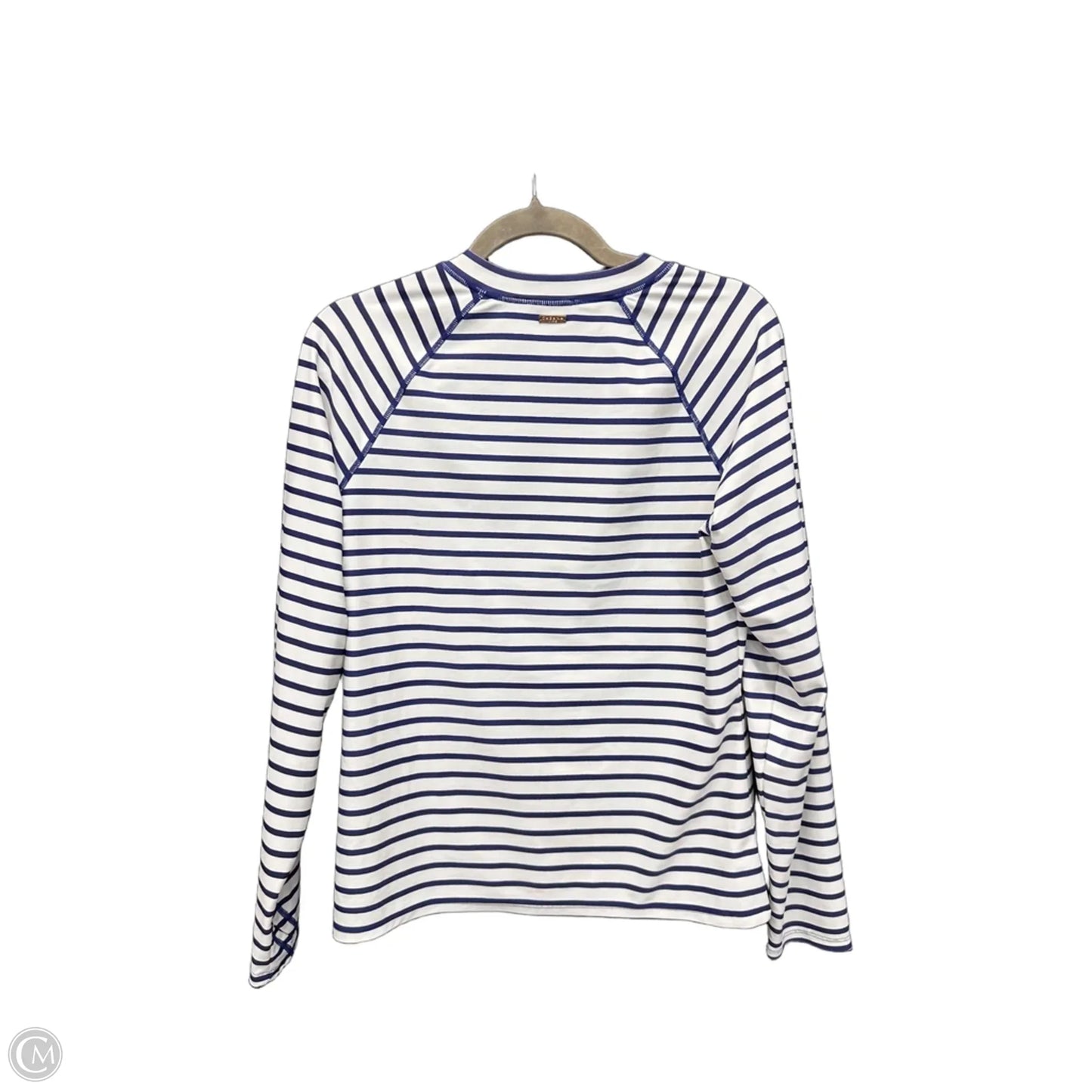 Top Long Sleeve By Cabana Life In Striped Pattern, Size: L