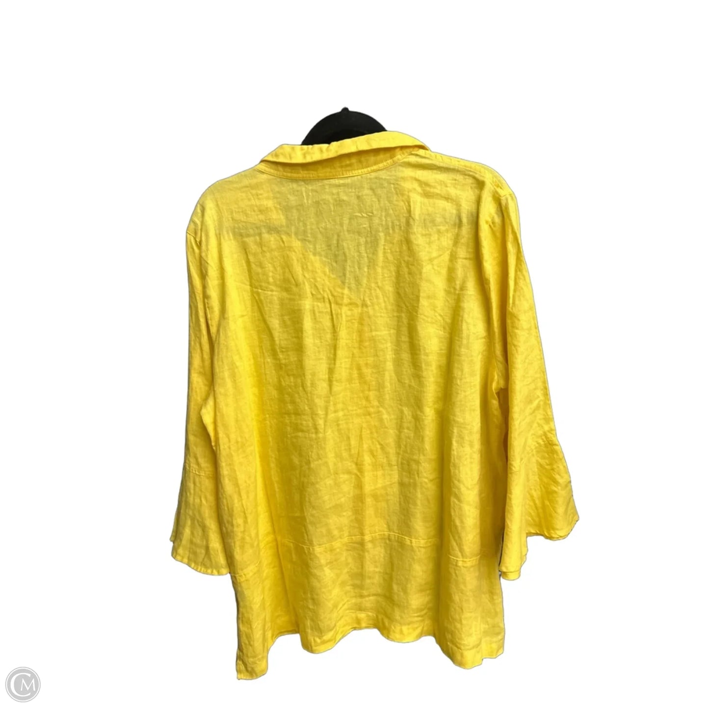 Top 3/4 Sleeve By John Mark In Yellow, Size: Xl