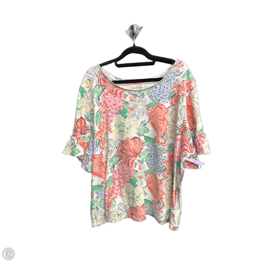 Top Short Sleeve By Kim Rogers In Floral Print, Size: Xl