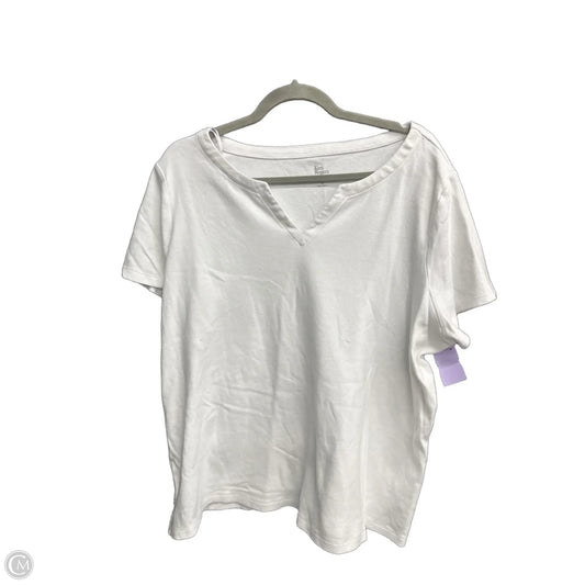 Top Short Sleeve By Kim Rogers In White, Size: Xl