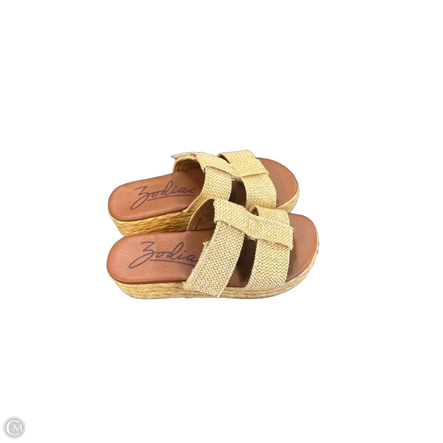Sandals Heels Platform By Zodiac In Tan, Size: 10