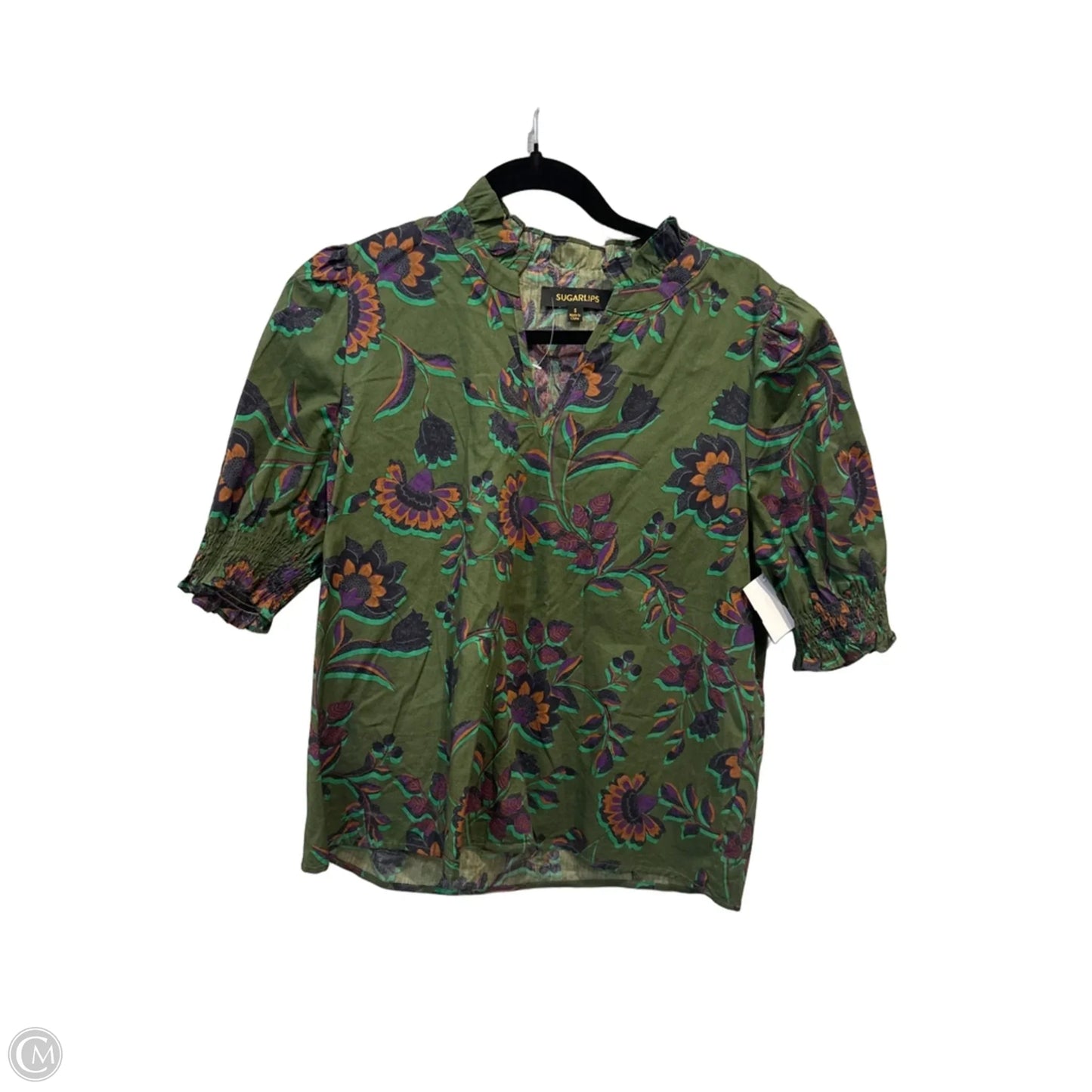 Blouse 3/4 Sleeve By Sugar Lips In Floral Print, Size: S