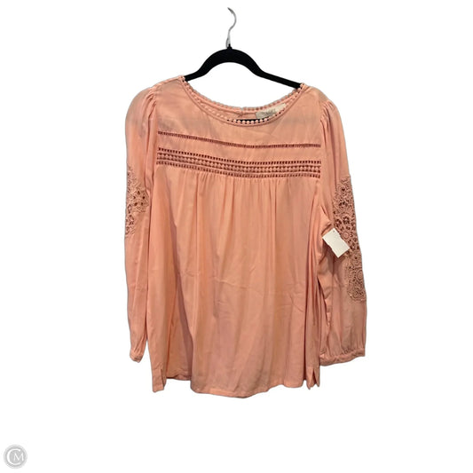 Top Long Sleeve By Loft In Peach, Size: M