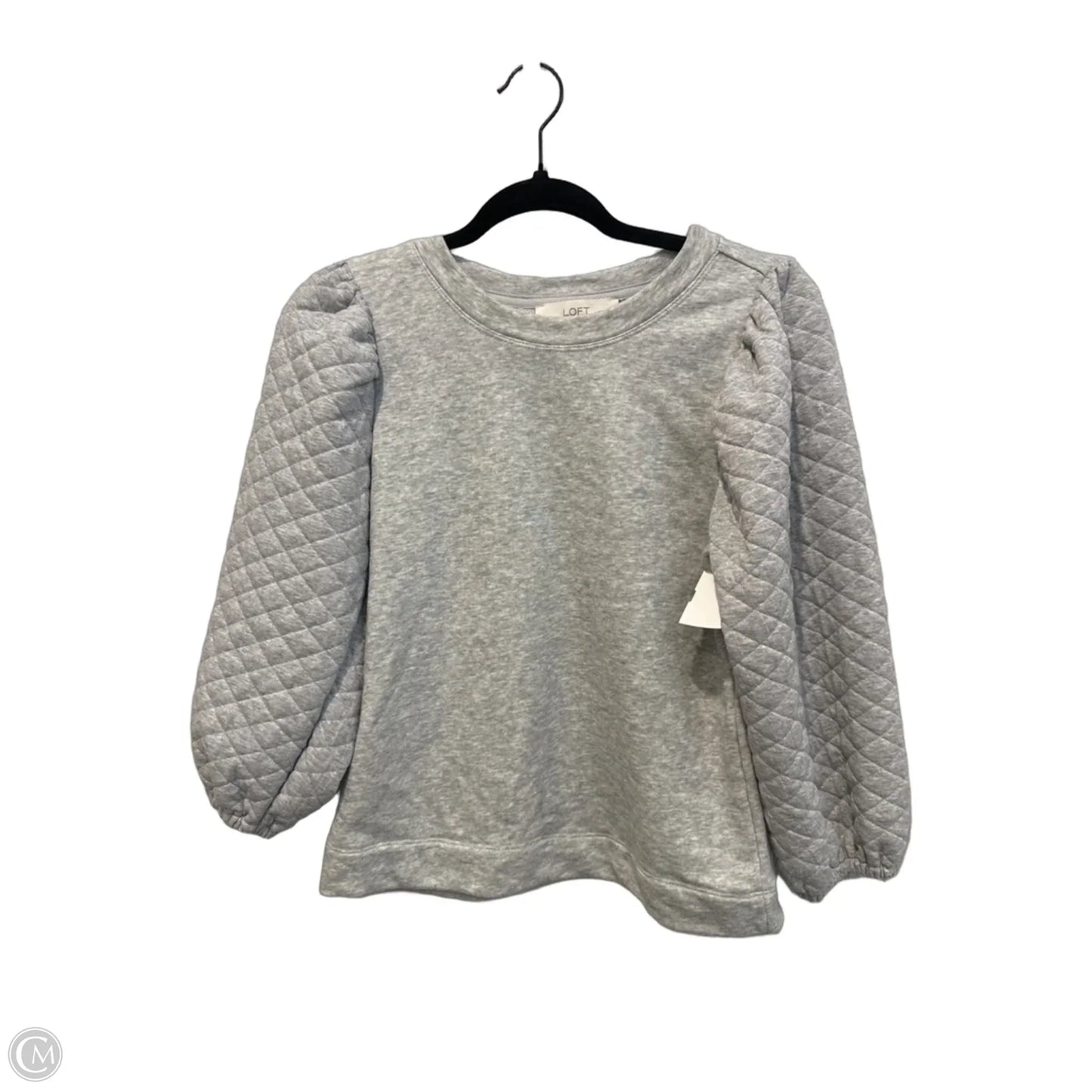 Top 3/4 Sleeve By Loft In Grey, Size: Xxs