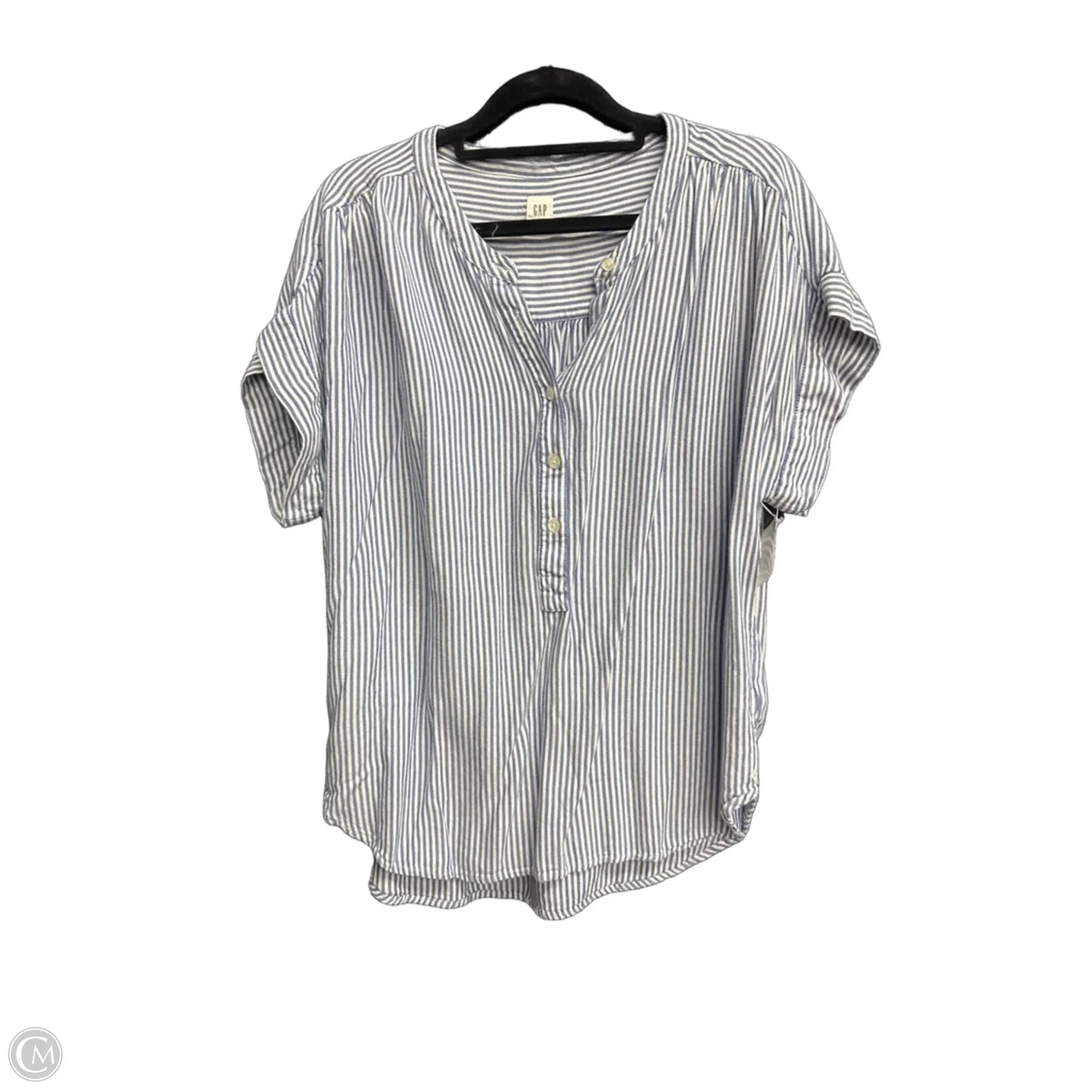 Top Short Sleeve By Gap In Striped Pattern, Size: M