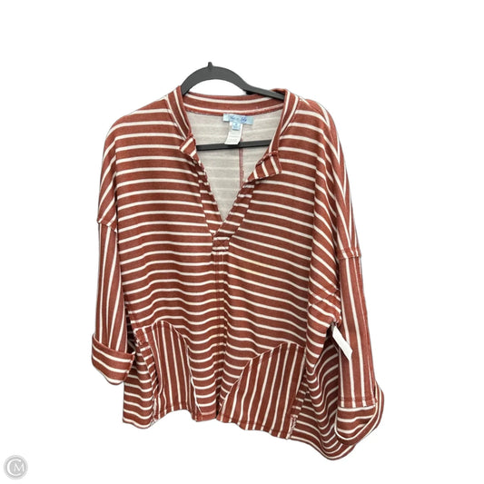 Top 3/4 Sleeve By She + Sky In Striped Pattern, Size: S