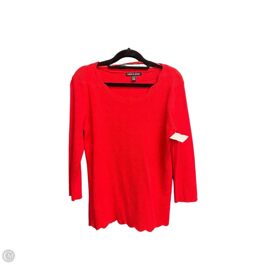 Top Long Sleeve By Cable And Gauge In Red, Size: M