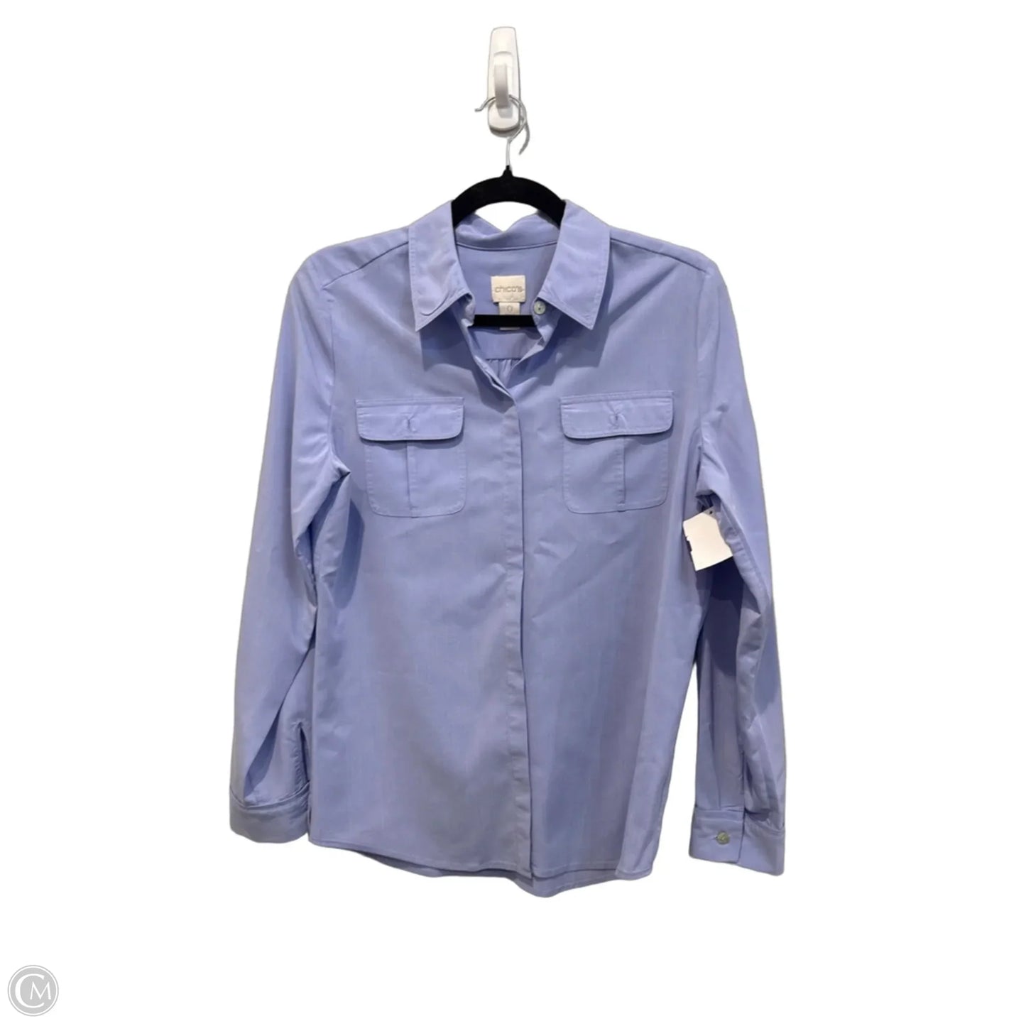 Top Long Sleeve By Chicos In Blue, Size: S