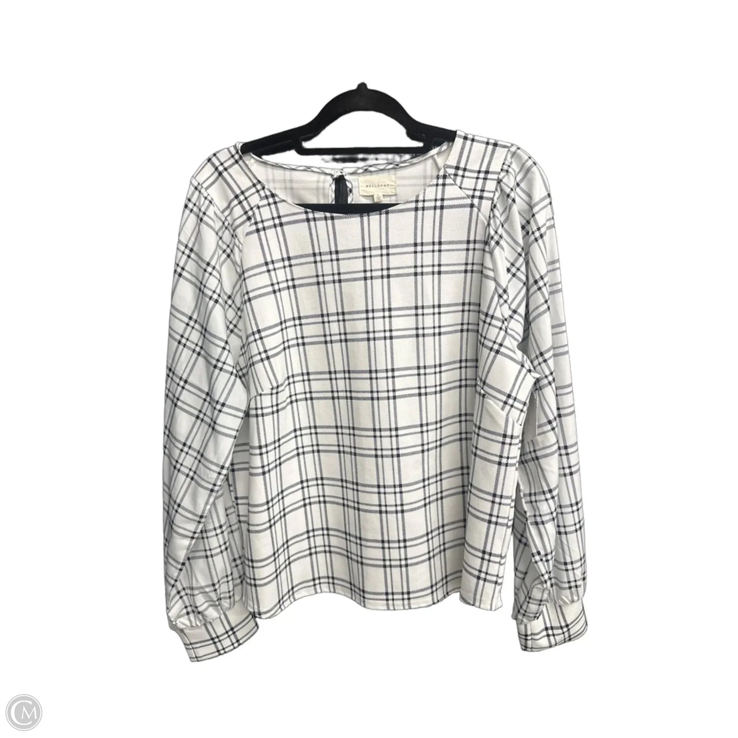 Top Long Sleeve By Melloday In Plaid Pattern, Size: L