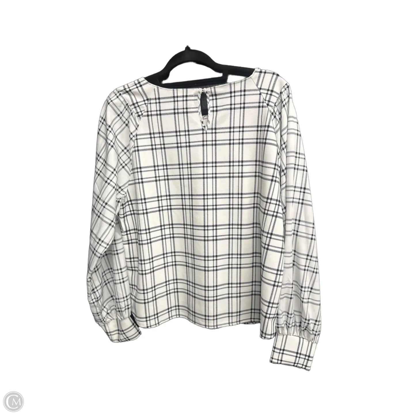 Top Long Sleeve By Melloday In Plaid Pattern, Size: L