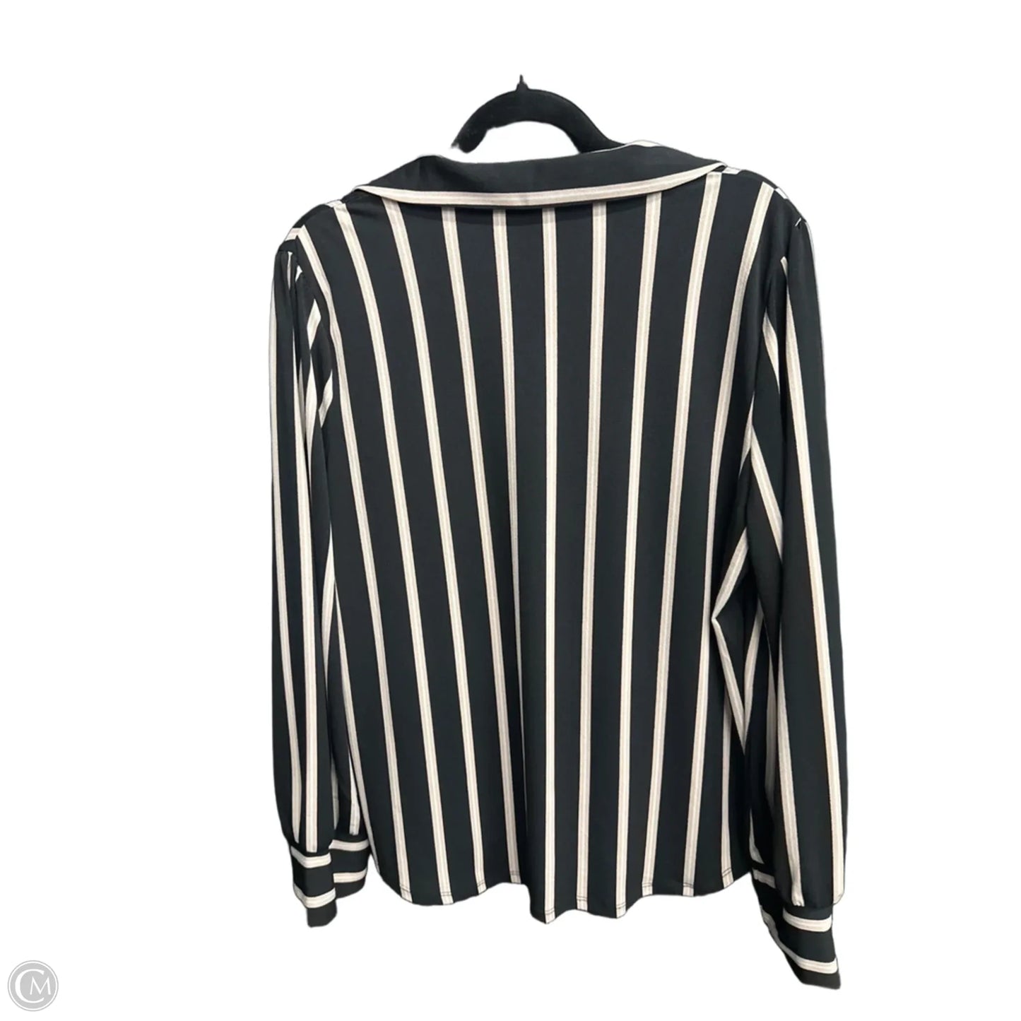 Top Long Sleeve By Adrianna Papell In Striped Pattern, Size: L