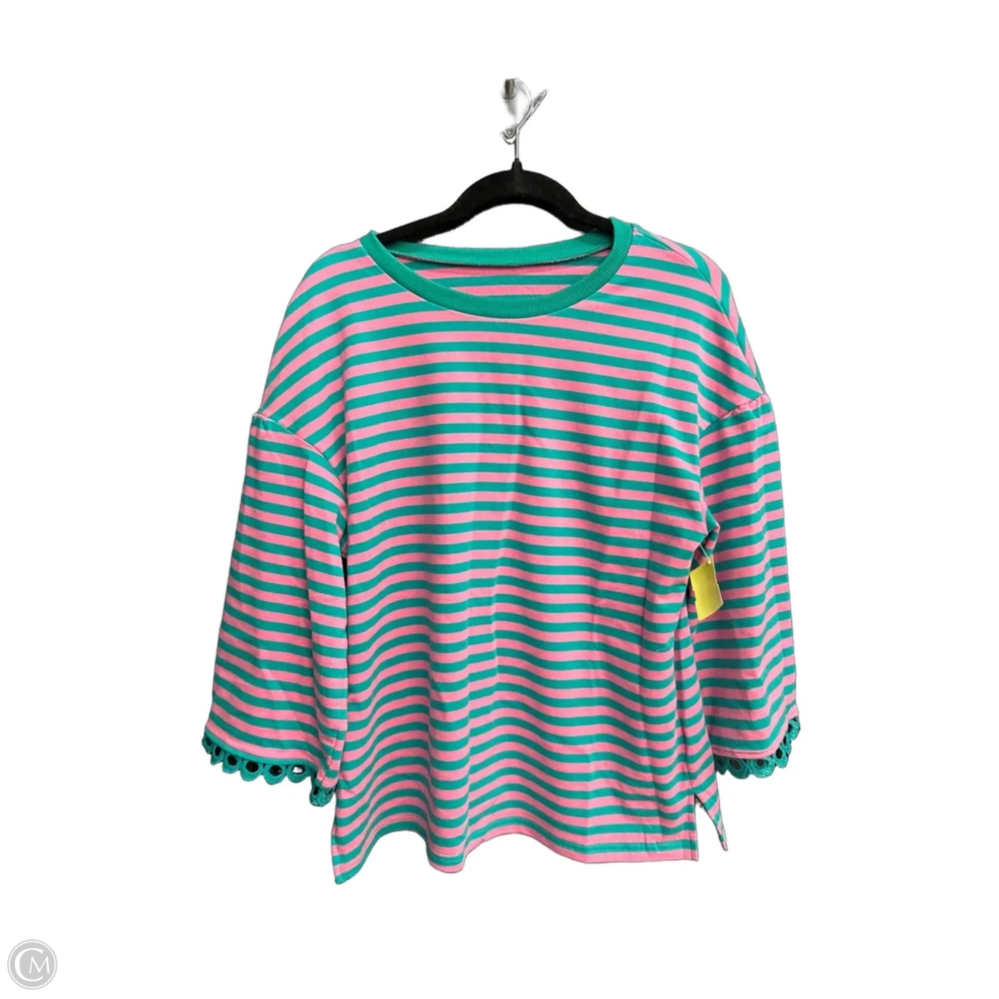 Top 3/4 Sleeve By Clothes Mentor In Striped Pattern, Size: M