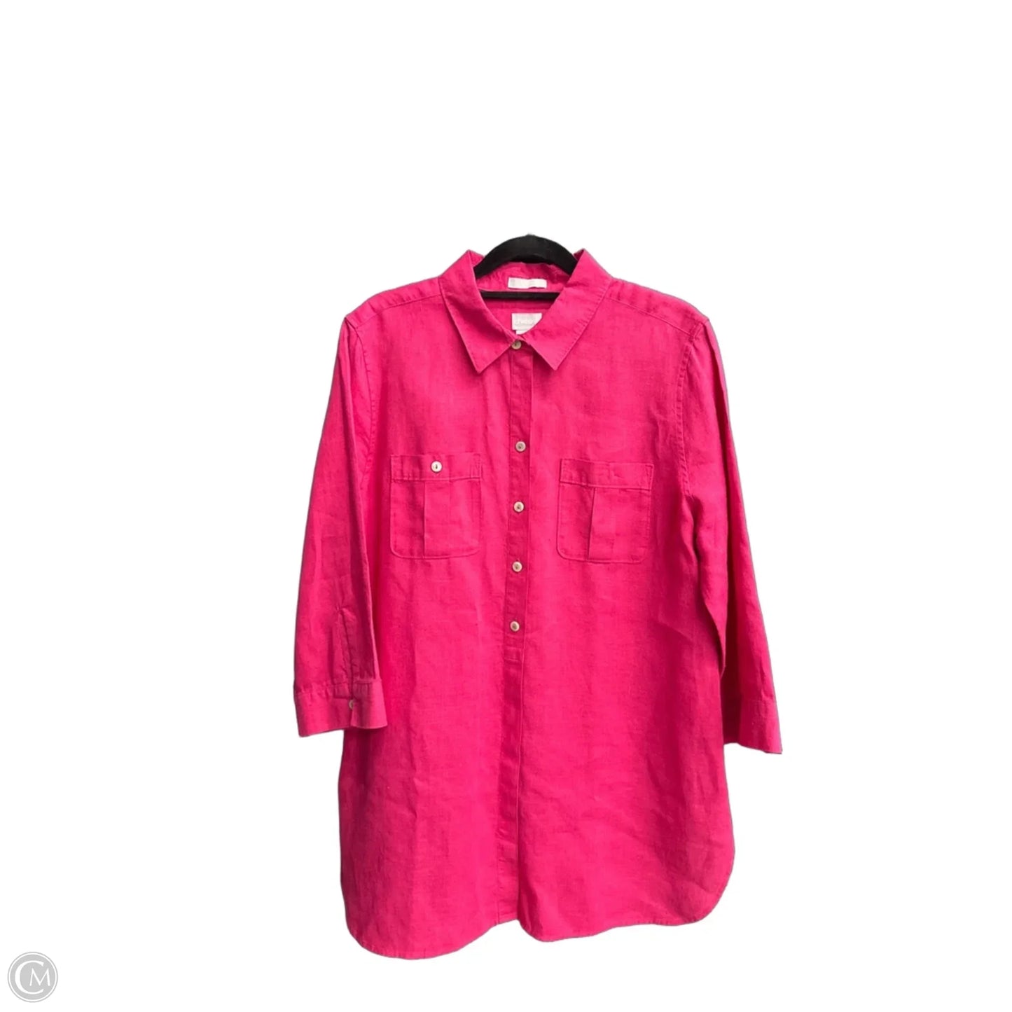 Top 3/4 Sleeve By Chicos In Pink, Size: M
