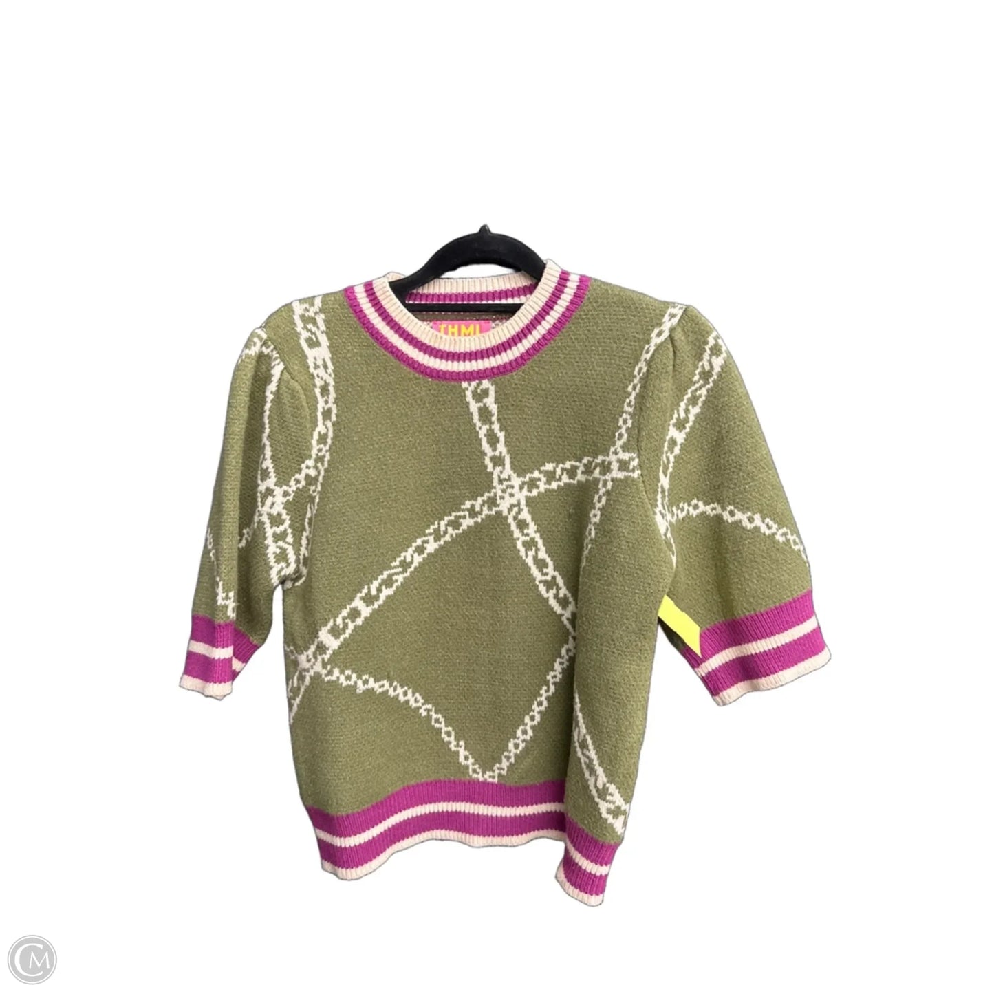 Sweater Short Sleeve By Thml In Green & Purple, Size: S