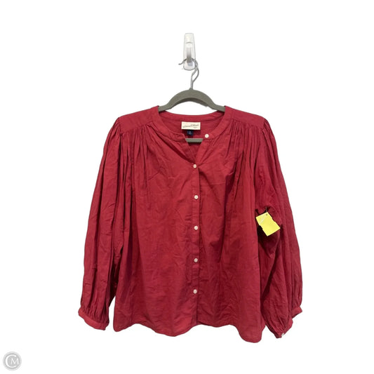 Top Long Sleeve By Universal Thread In Red, Size: M