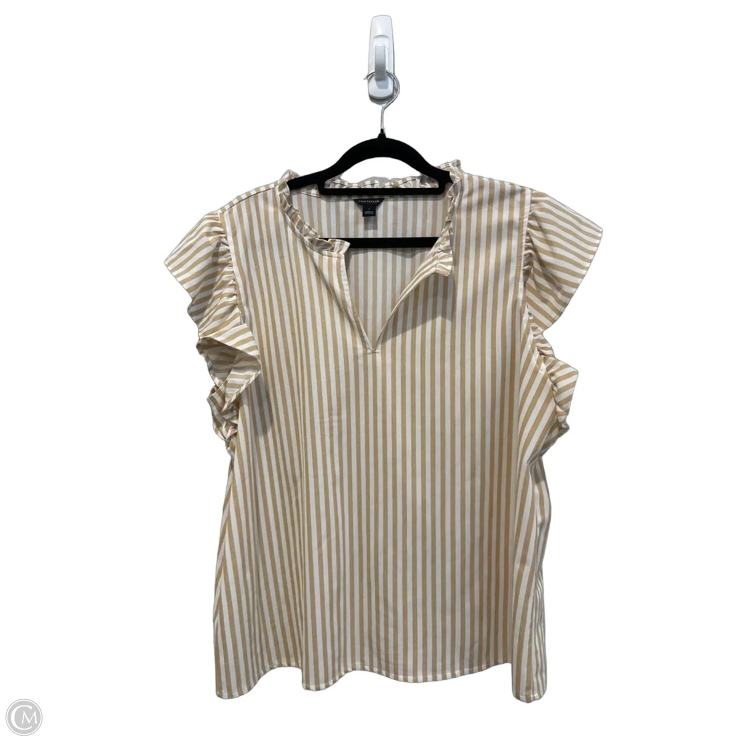 Top Sleeveless By Ann Taylor In Striped Pattern, Size: L