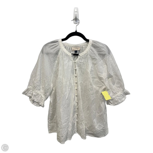 Top Short Sleeve By Universal Thread In White, Size: L