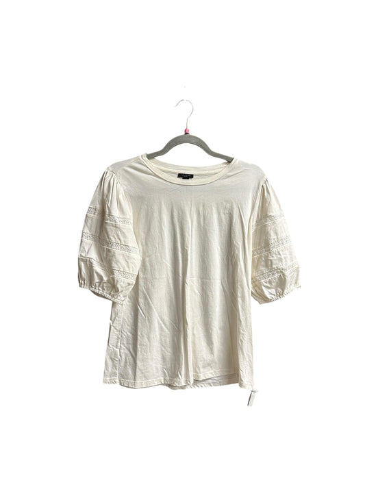 Top Short Sleeve By Ann Taylor In Beige, Size: Petite L