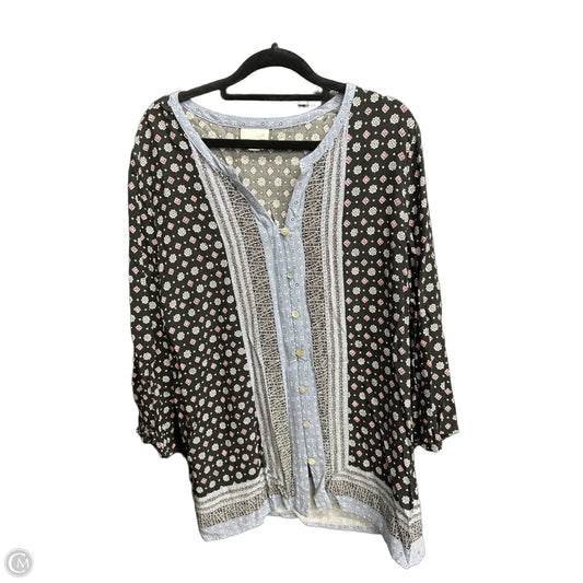 Top Long Sleeve By J. Jill In Multi-colored, Size: L