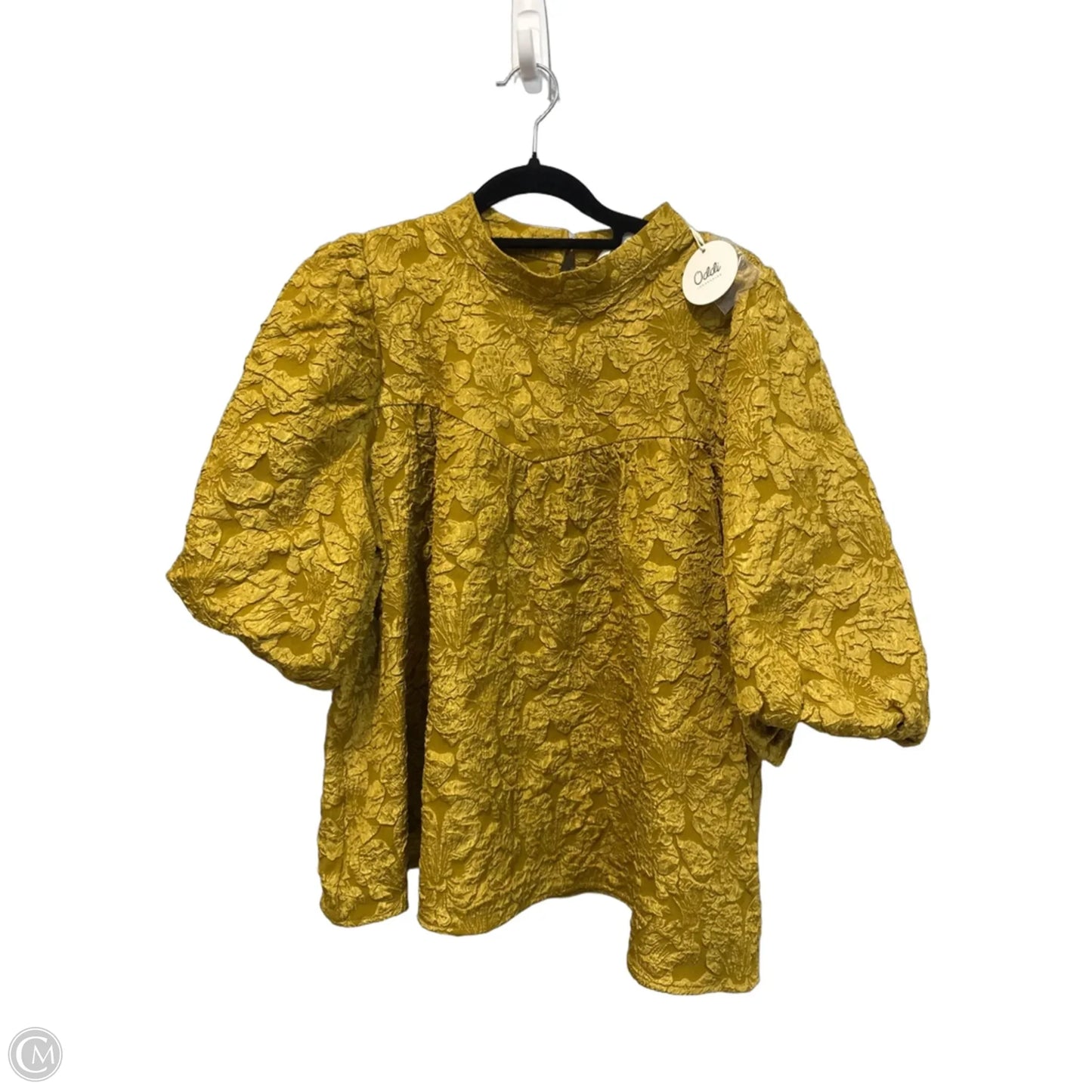 Blouse Short Sleeve By Oddi In Yellow, Size: M