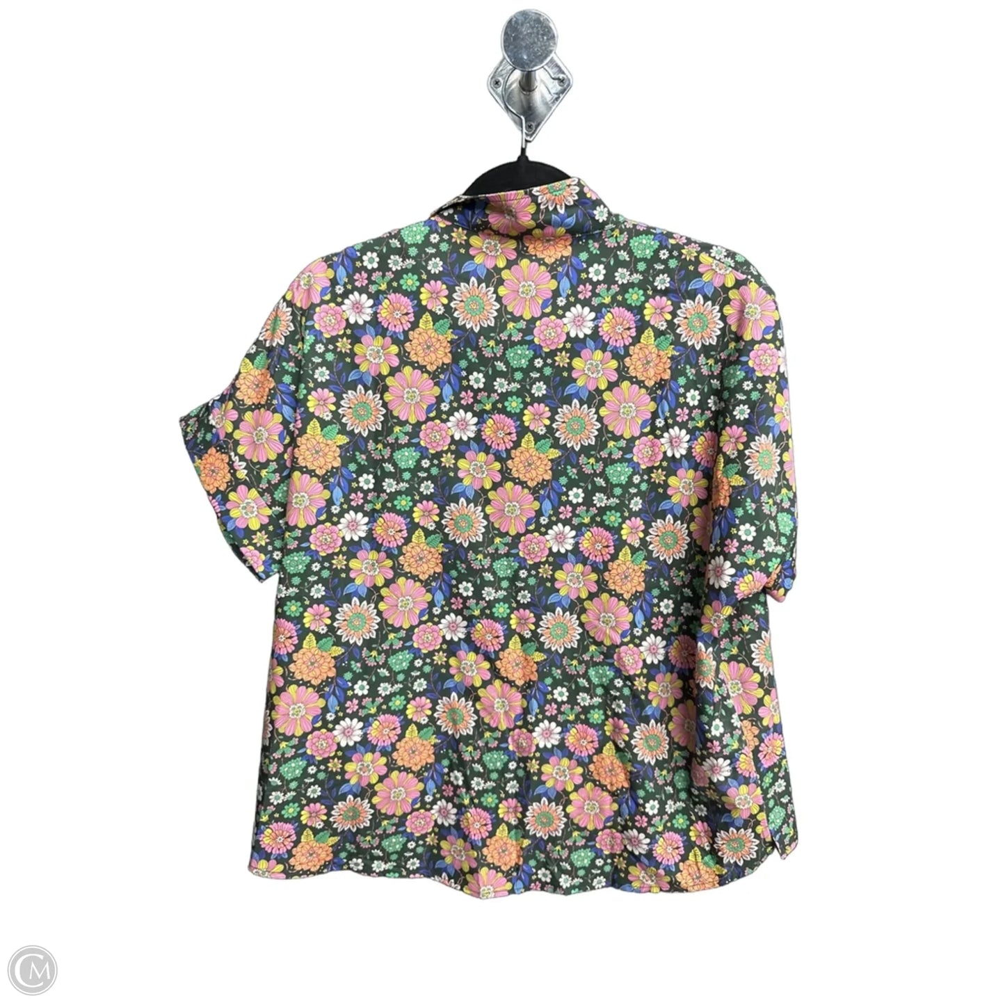 Top Short Sleeve By Clothes Mentor In Floral Print, Size: Medium