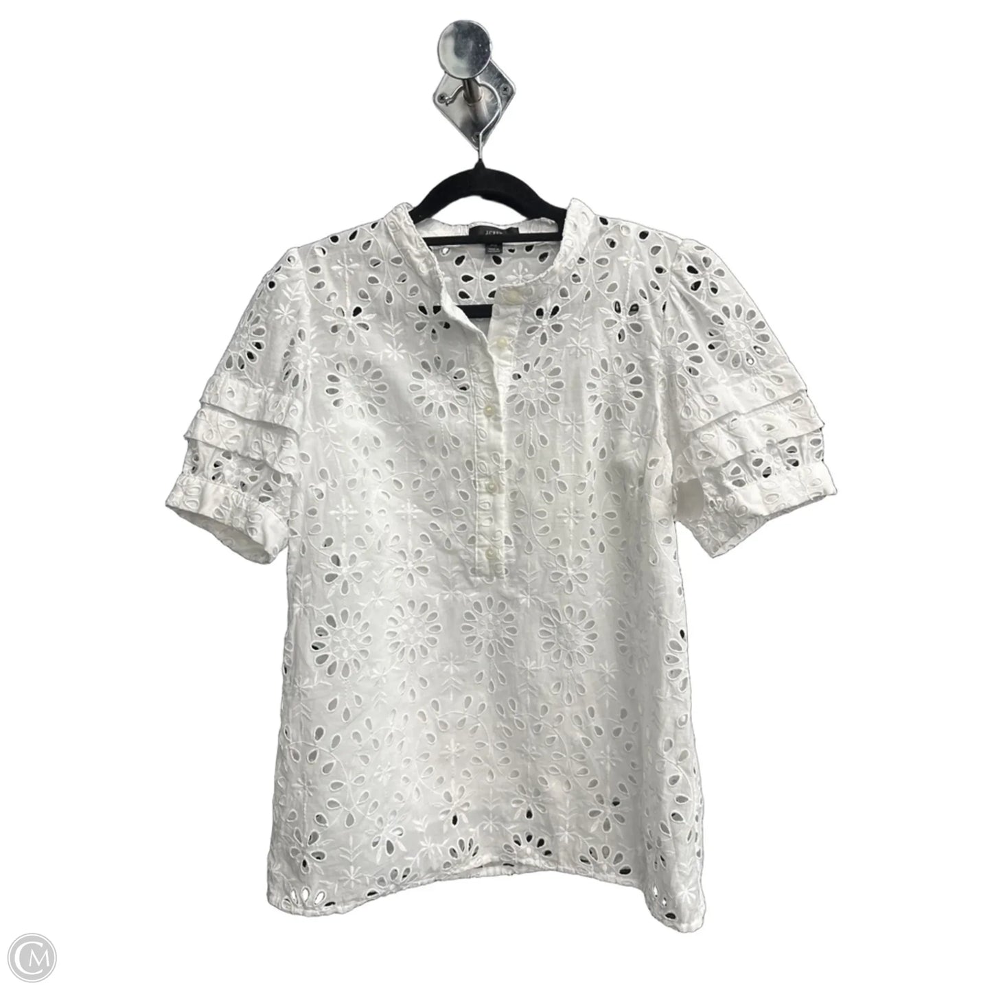 Blouse Short Sleeve By J. Crew In White, Size: Xs