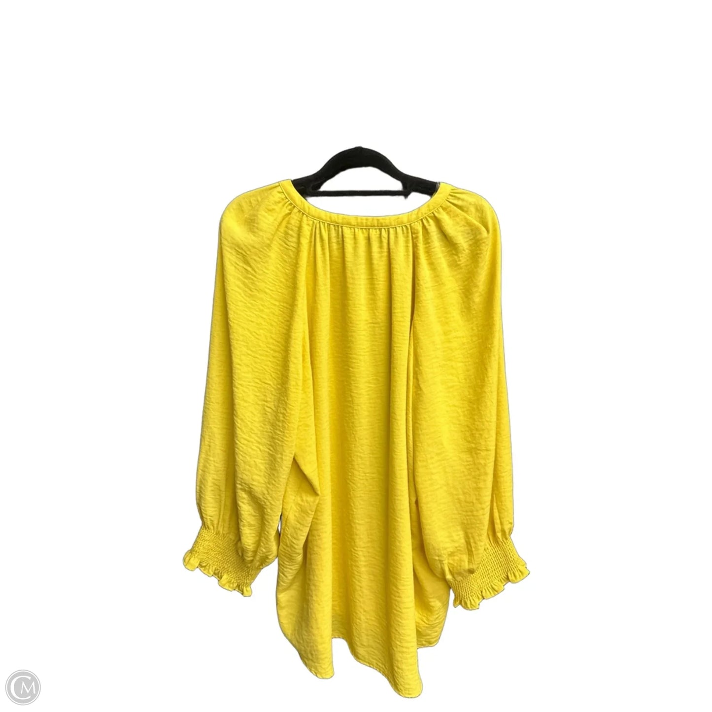 Blouse Long Sleeve By West Bound In Yellow, Size: Xl