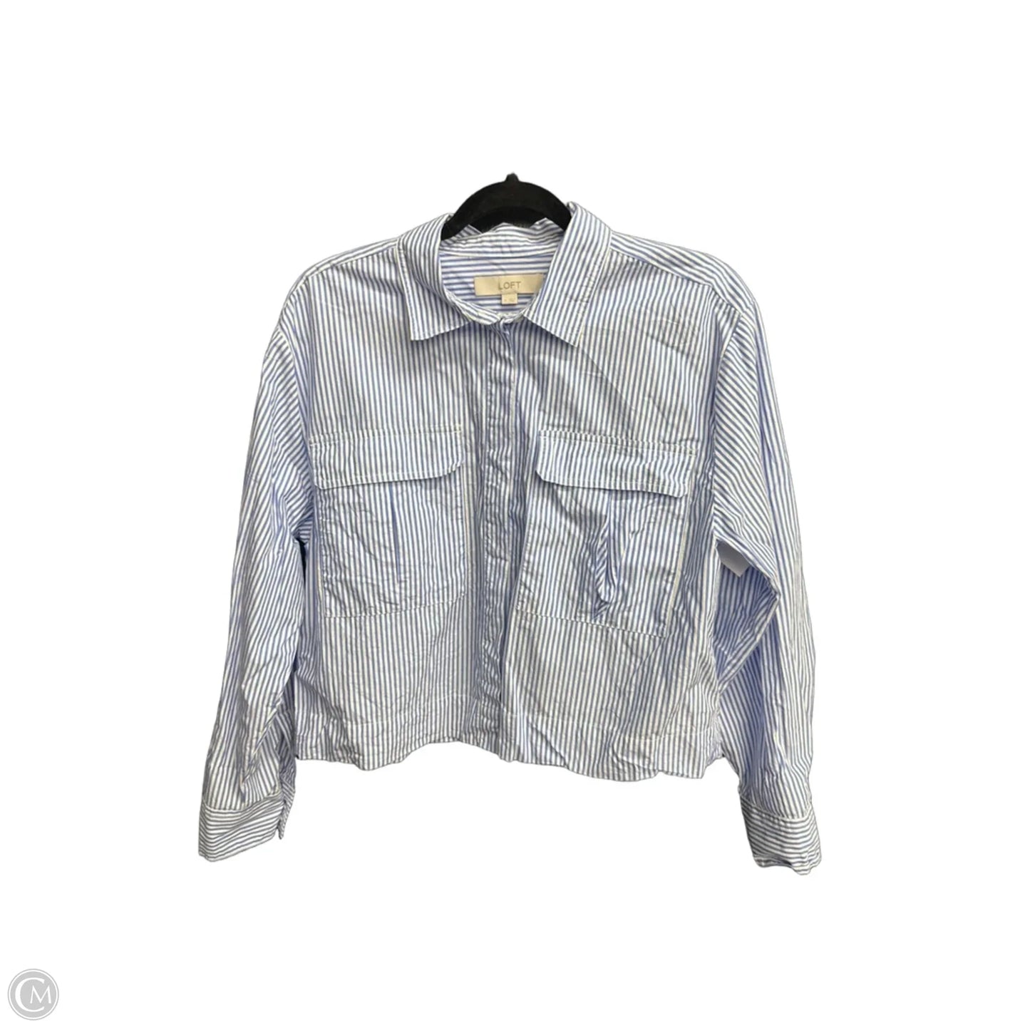 Top Long Sleeve By Loft In Striped Pattern, Size: M