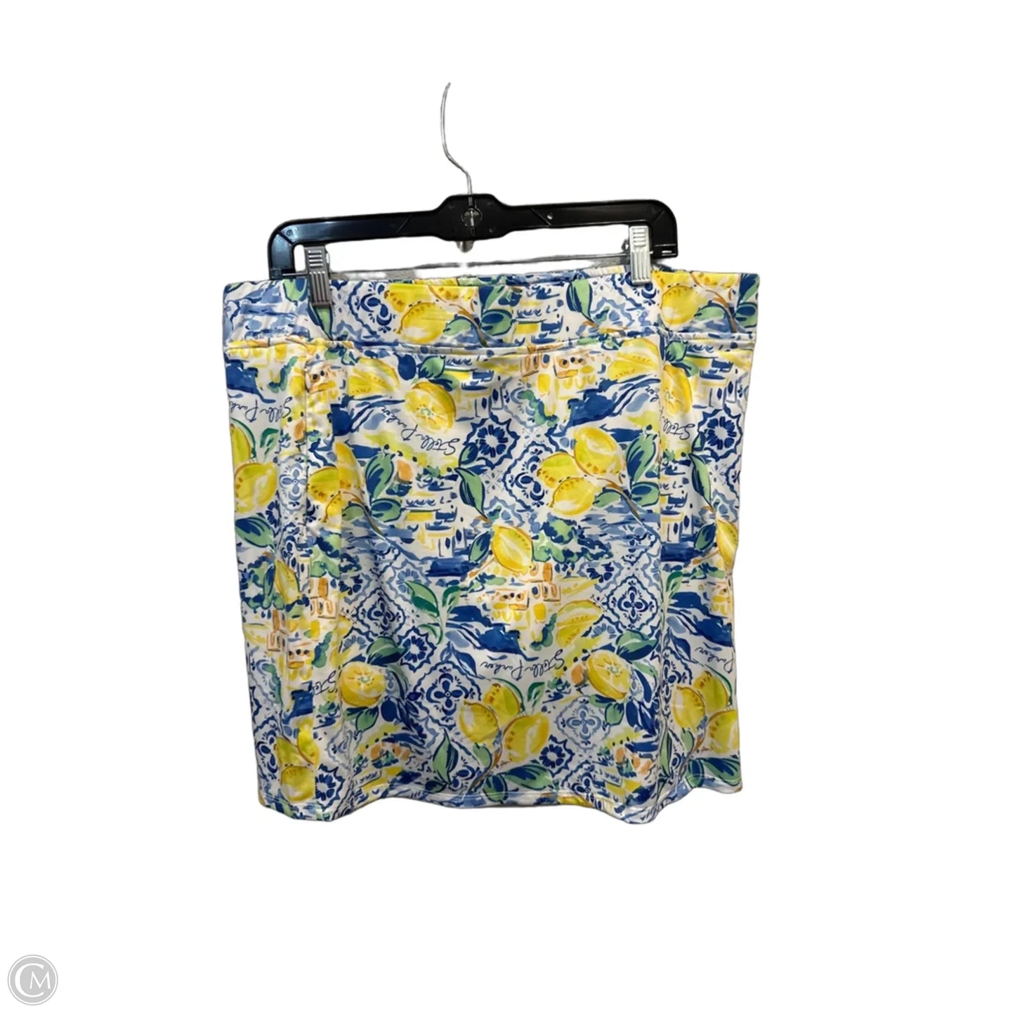 Athletic Skort By Stella Parker In Blue & Yellow, Size: Xl