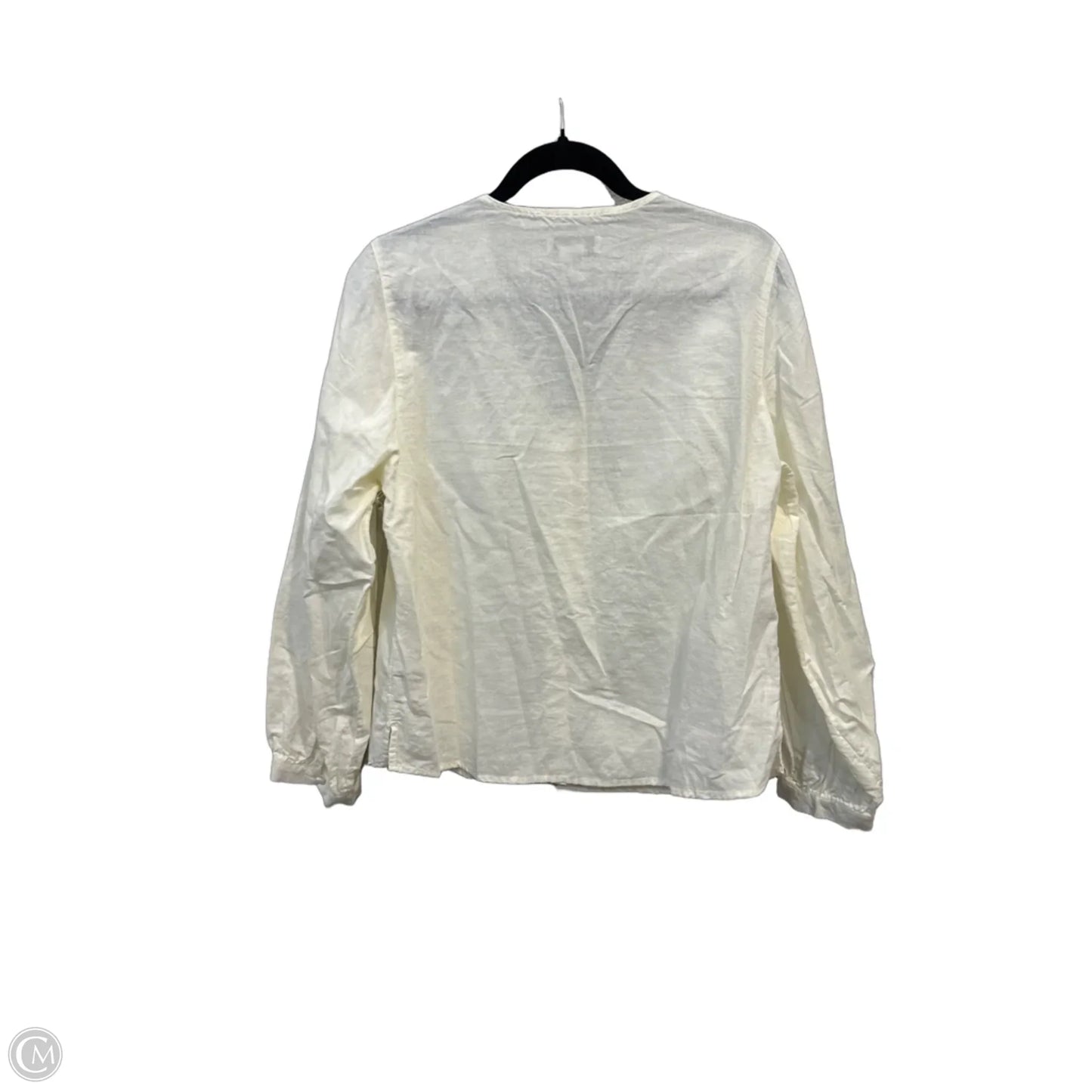 Top Long Sleeve By Laura Ashley In Cream, Size: M