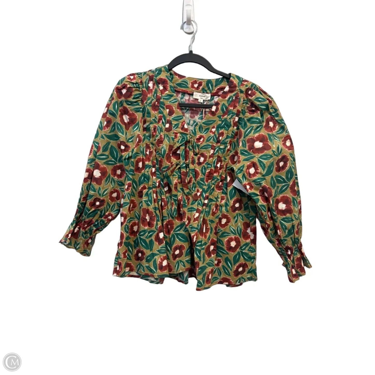 Blouse Long Sleeve By Entro In Floral Print, Size: S