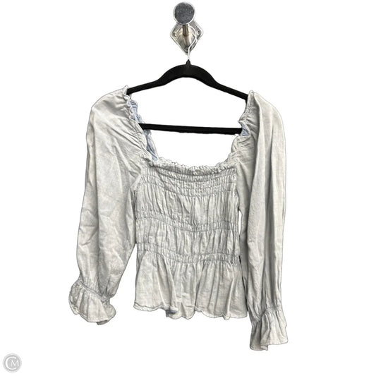 Top Long Sleeve By Who What Wear In Blue Denim, Size: S