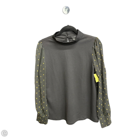 Blouse Long Sleeve By Ann Taylor In Black & Gold, Size: S