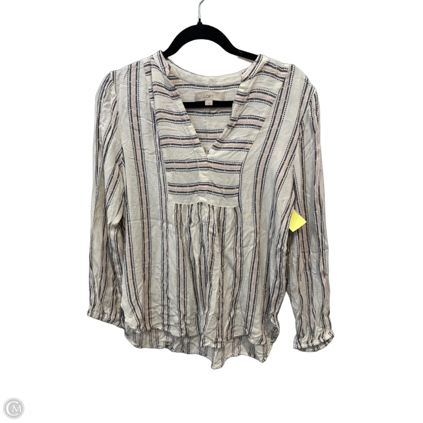 Top Long Sleeve By Loft In Striped Pattern, Size: M