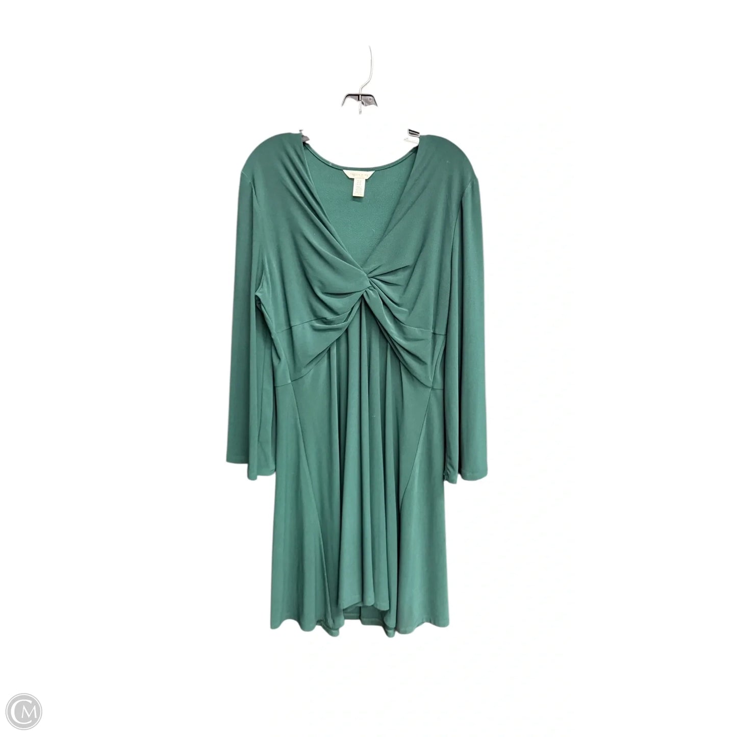 Dress Casual Midi By London Times In Green, Size: Xl