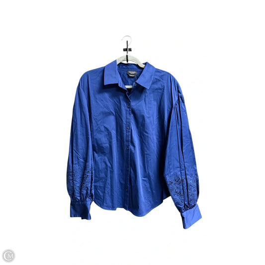Blouse Designer By Kate Spade In Blue, Size: Xl