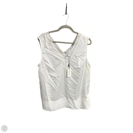 Top Sleeveless Designer By Milly In White, Size: L