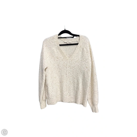 Sweater By Loft In Gold & White, Size: M