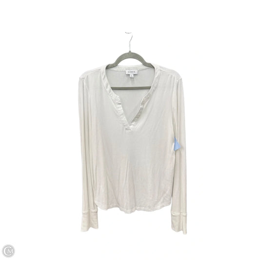 Top Long Sleeve By Evereve In White, Size: L