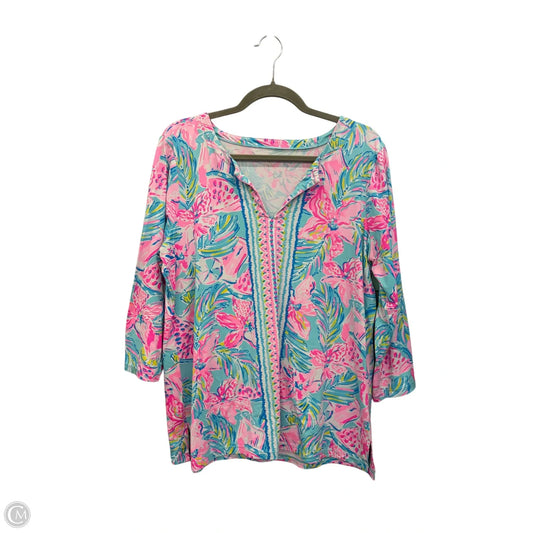 Top 3/4 Sleeve Designer By Lilly Pulitzer In Paisley Print, Size: Xl
