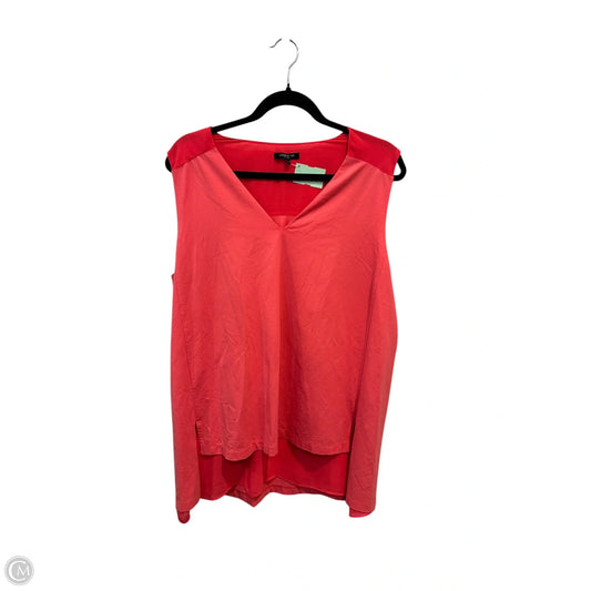 Top Sleeveless Designer By Lafayette 148 In Coral, Size: L