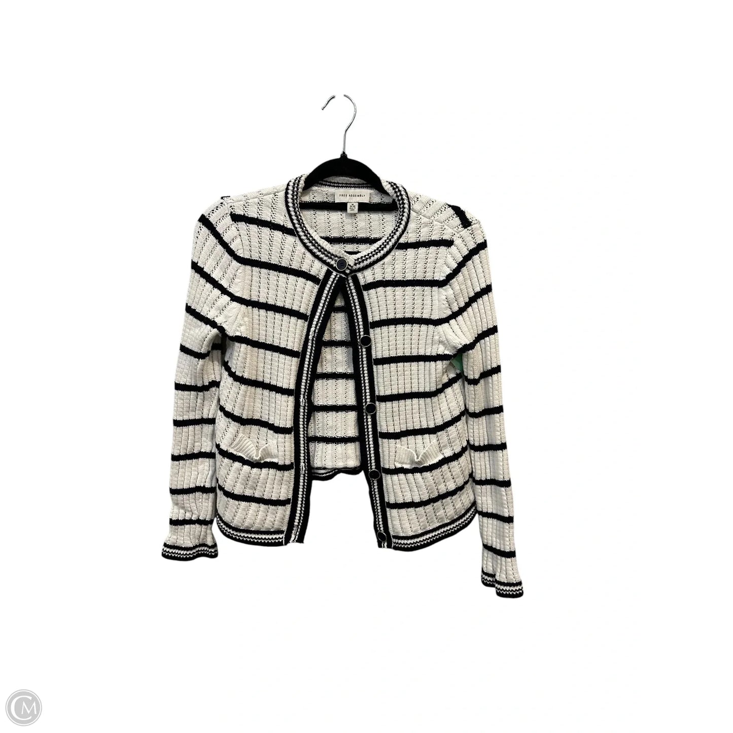 Cardigan By Free Assembly In Striped Pattern, Size: M