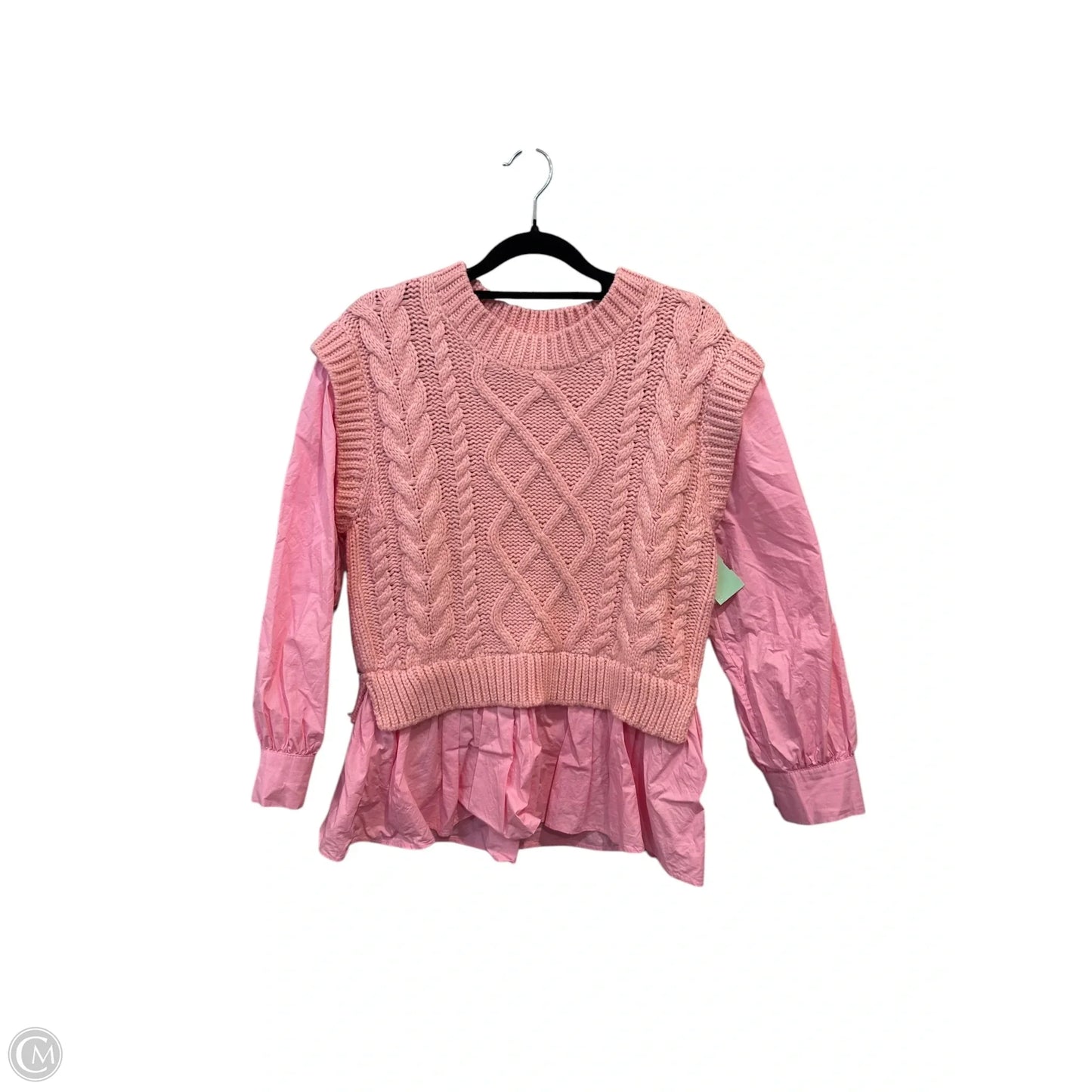 Blouse Long Sleeve By Clothes Mentor In Pink, Size: M