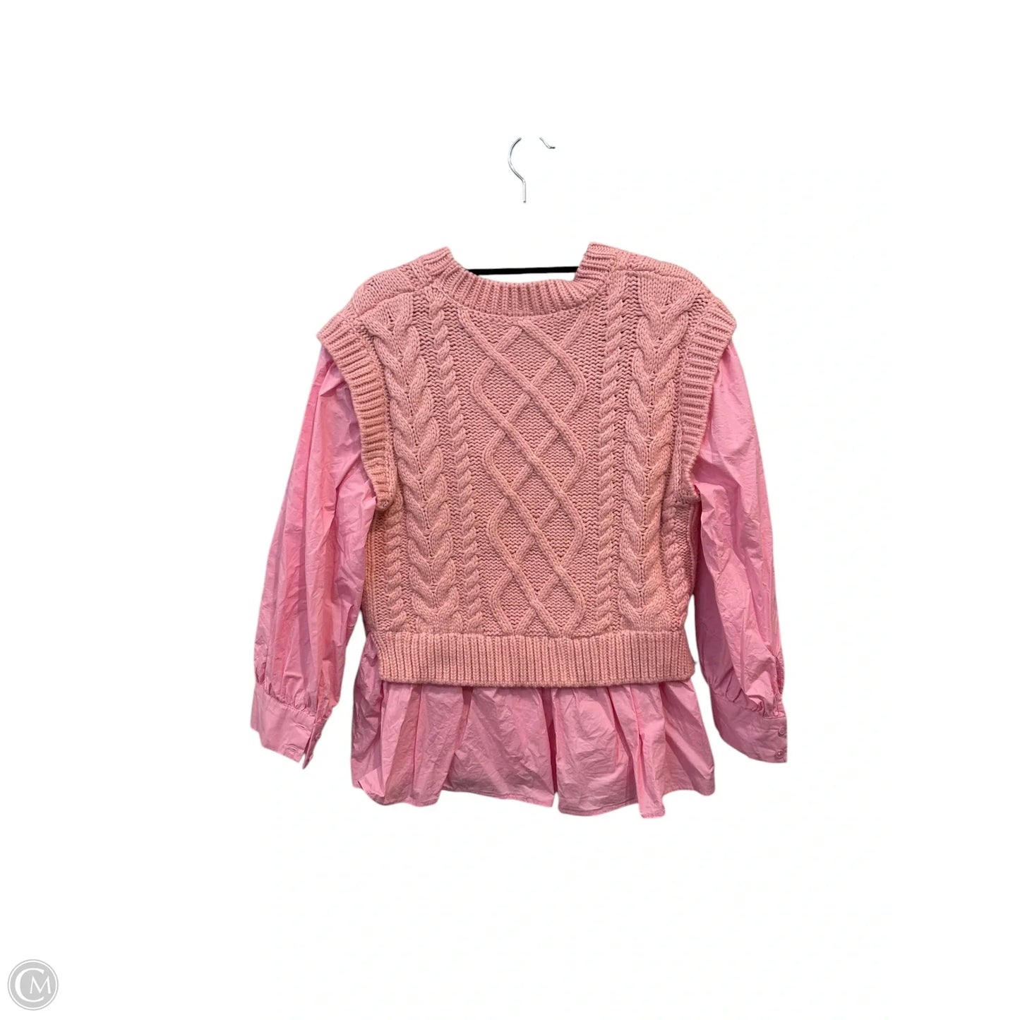 Blouse Long Sleeve By Clothes Mentor In Pink, Size: M