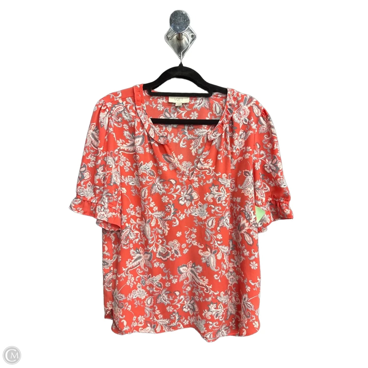 Blouse Short Sleeve By Loft In Paisley Print, Size: S